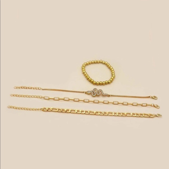 4 Pc. Snake + Chains Bracelet Set - Picture 3 of 4